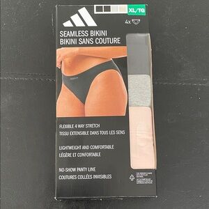 Adidas Seamless Bikini 4 Pack - Black, Gray, Pink
